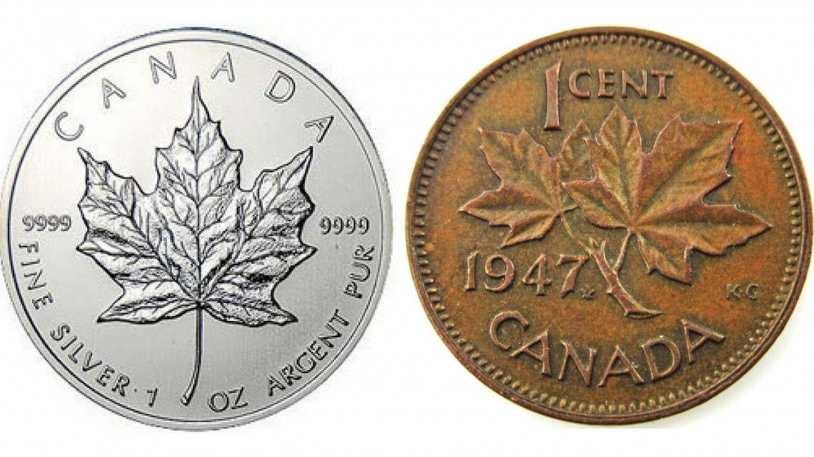 Canadian maple leaf coin