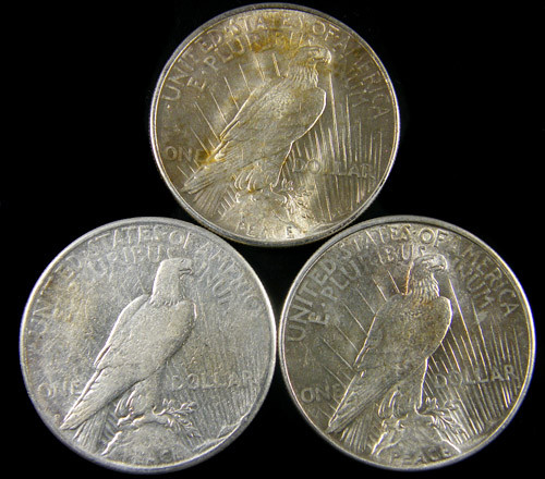 Parcel 3 1922 Peace Dollar Silver Coin S Co 793