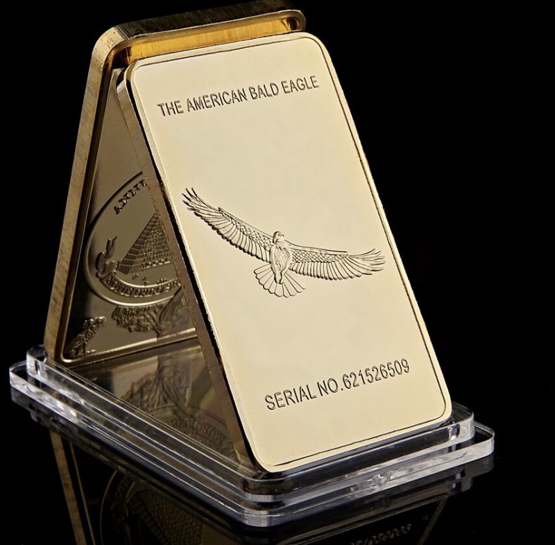 Replica Americanbald eagle Gold bar Art Form Design