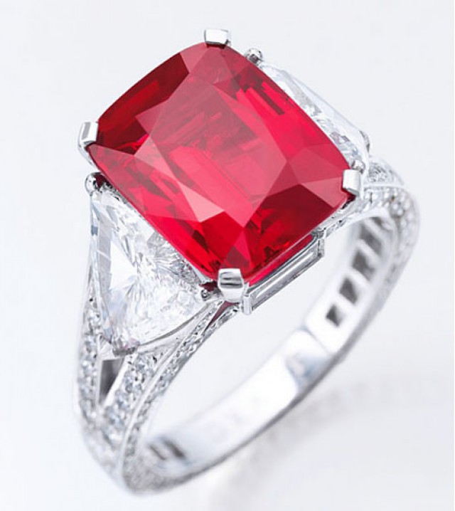 the sunrise ruby and diamond ring by cartier