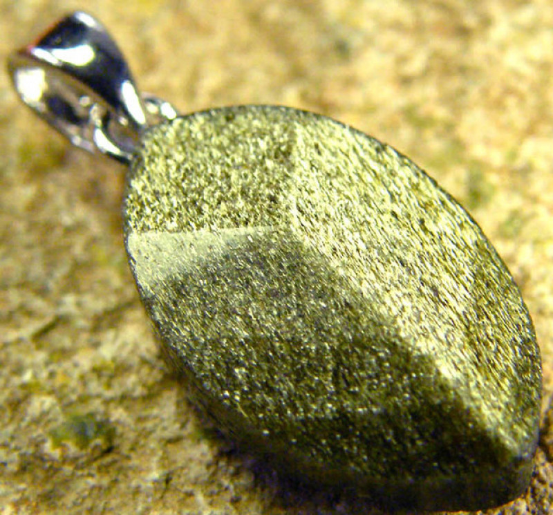 pyrite gemstone pendant