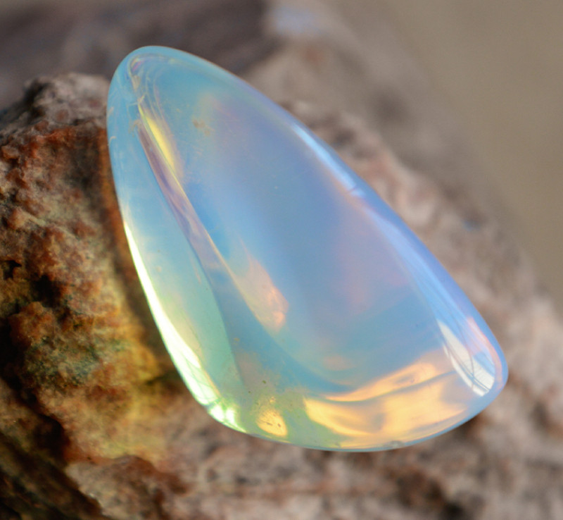 Genuine Semi-precious Natural A Quality Clear Blue Shine White