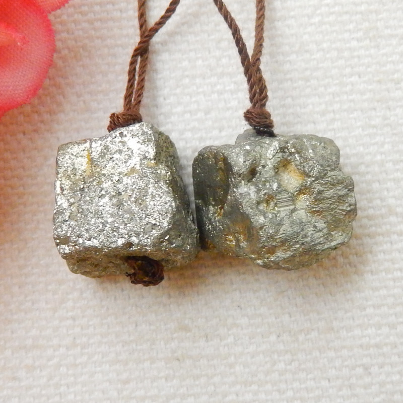 raw pyrite gemstone earrings