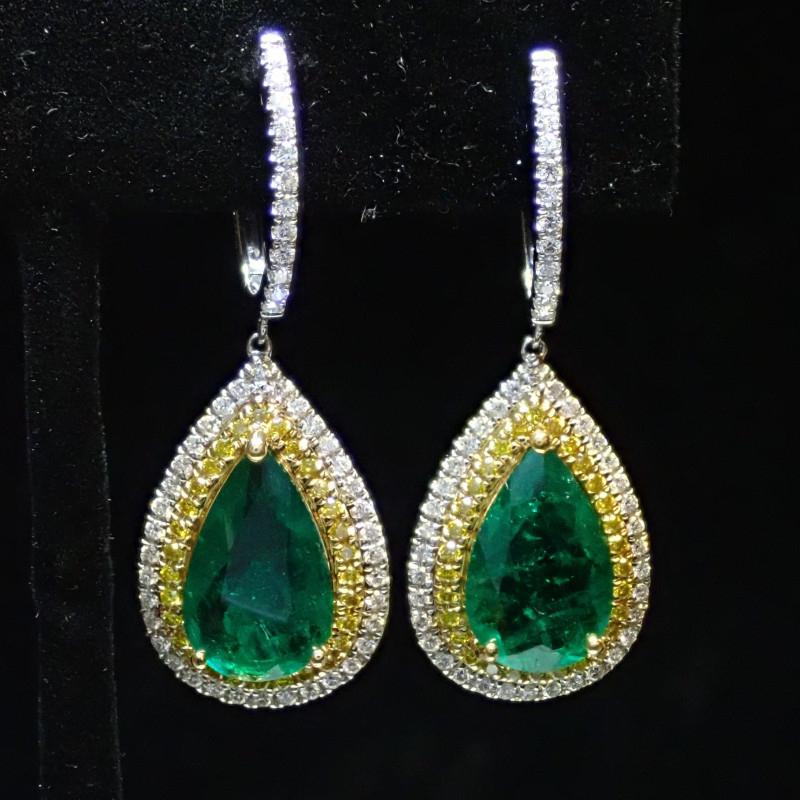 3.82tcw Colombian Emerald Earrings