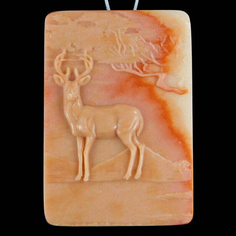 red jasper cameo of deer