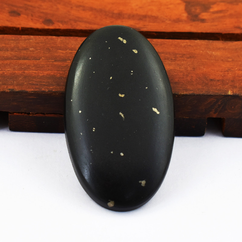 black shungite gemstone cabochon