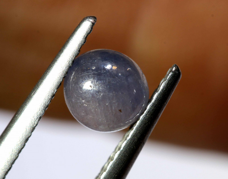 grey blue sapphire cabochon