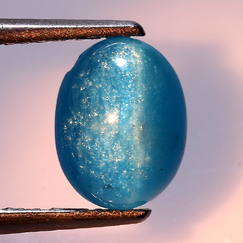 2.55 Ct Natural Cat's Eye Blue Apatite Rarest Gemstone.