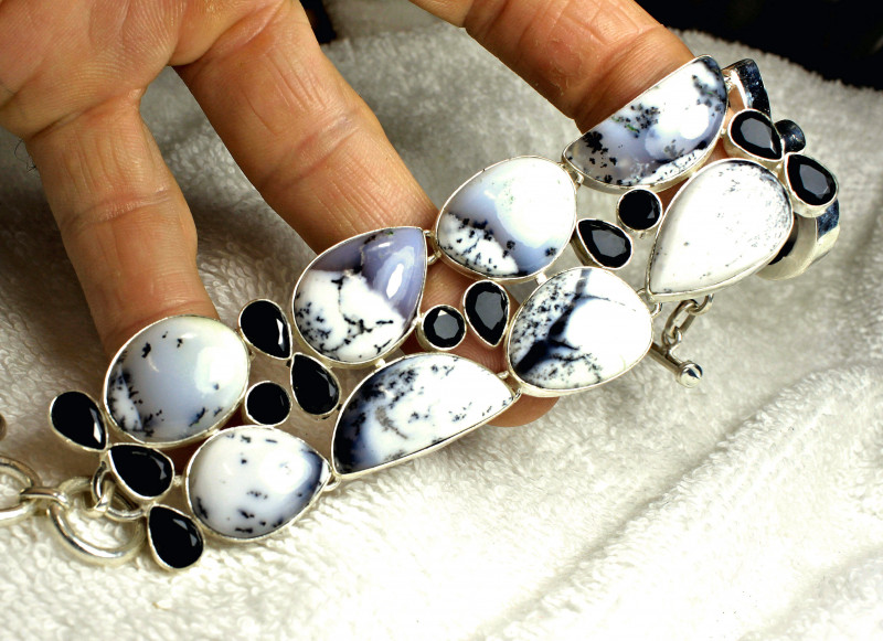 dendritic opal bracelet