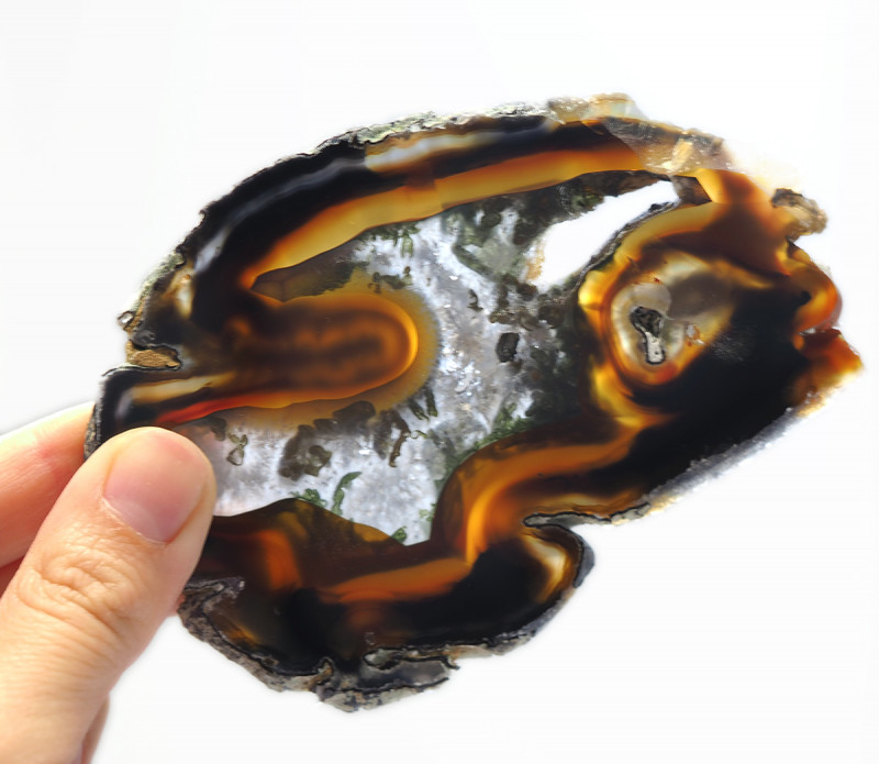 400 Cts Sliced Chatoyant Brazilian Agate Specimen