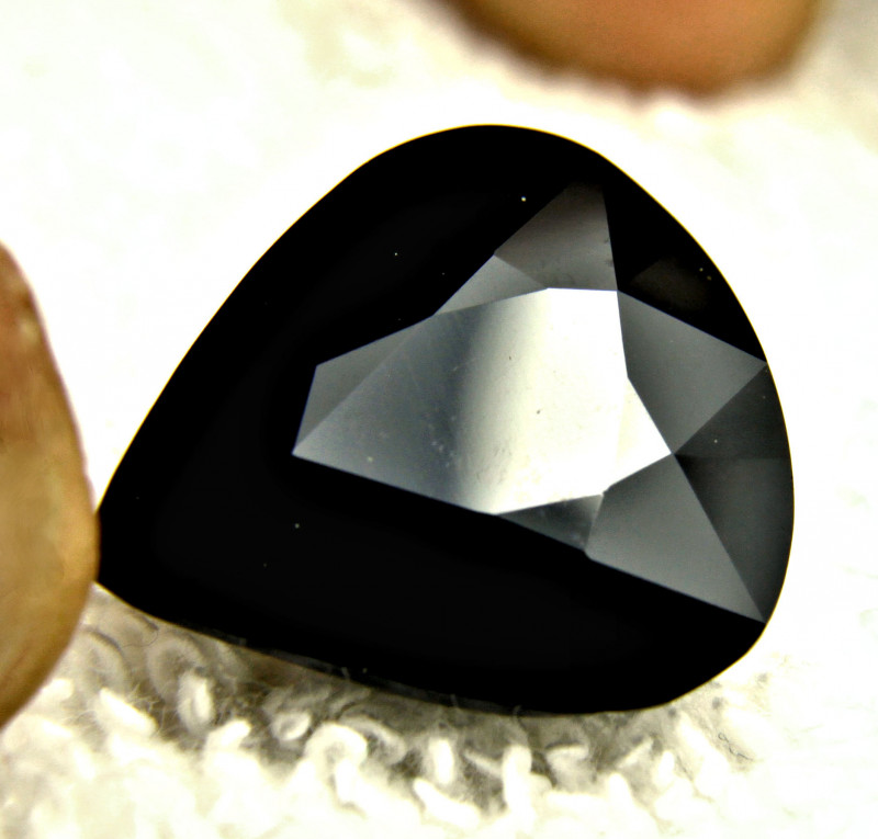 black tektite gemstone faceted