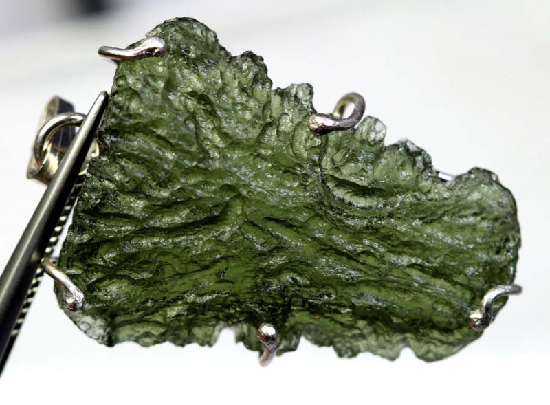 moldavite gemstone rough pendant for necklace