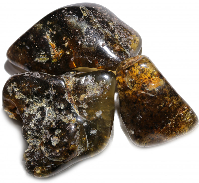 219 Cts Parcel 3 Tumbled Polished Rough Amber AM 1755