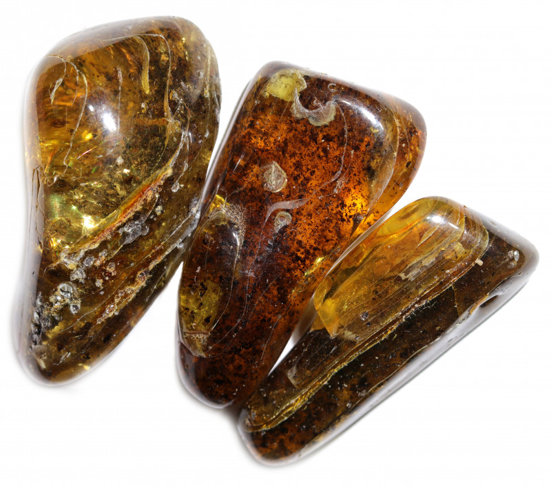 292 Cts Parcel 3 Tumbled Polished Rough Amber AM 1759