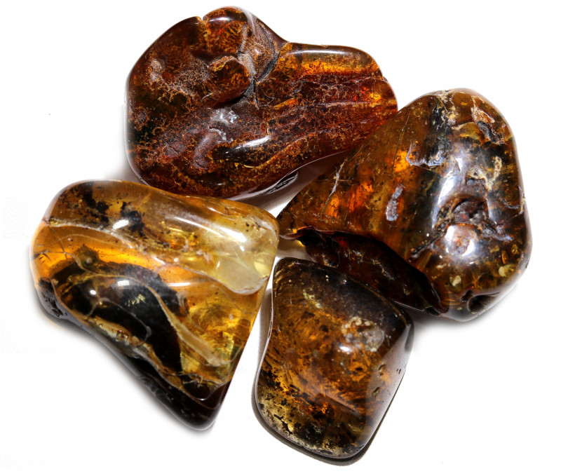 344 Cts Parcel 4 Tumbled Polished Rough Amber AM 1761