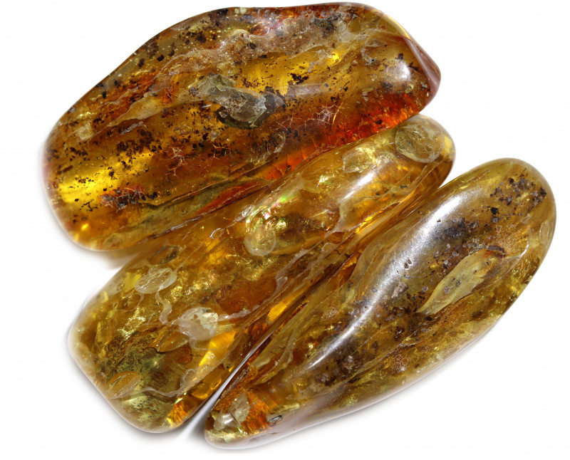 274 Cts Parcel 3 Tumbled Polished Rough Amber AM 1794