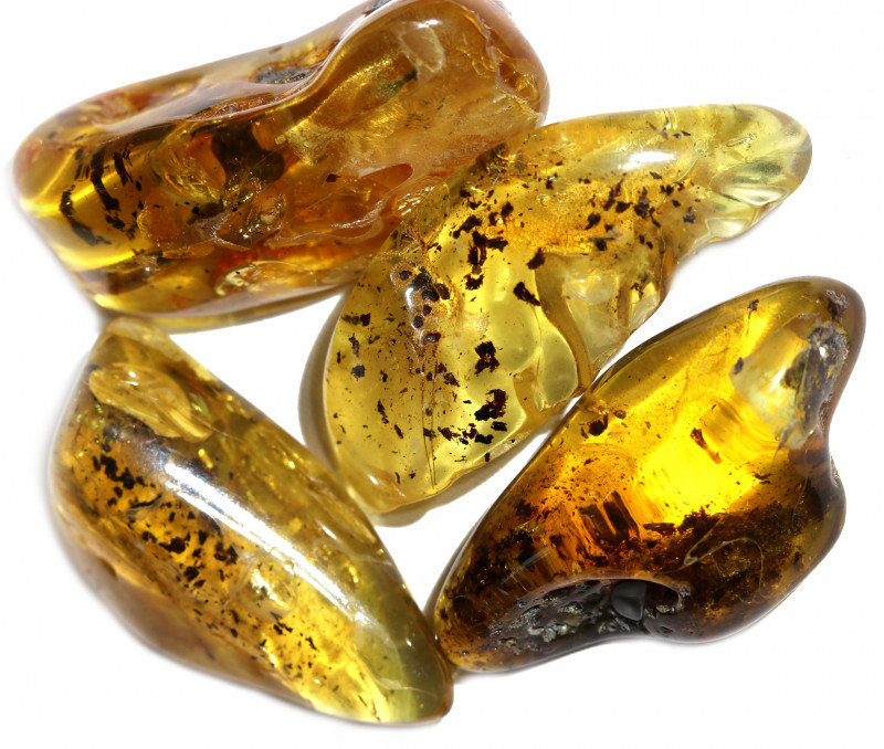 201 Cts Parcel 4 Tumbled Polished Rough Amber AM 1798