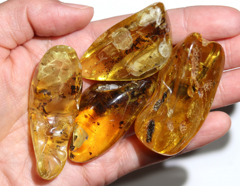 201 Cts Parcel 4 Tumbled Polished Rough Amber AM 1798