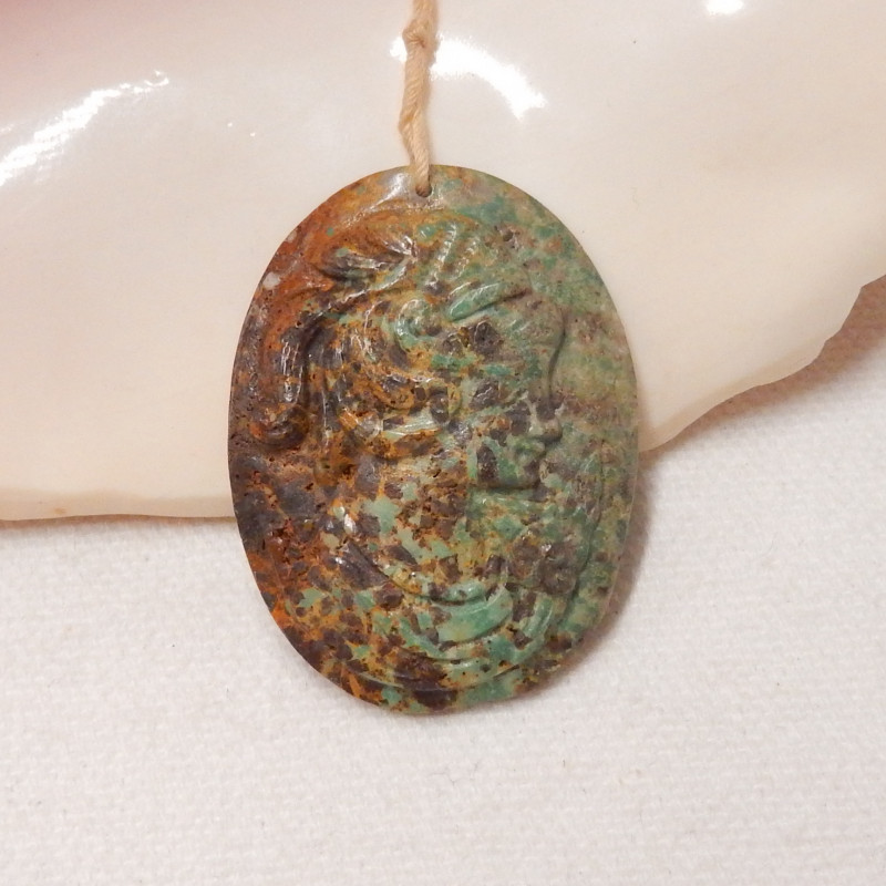 40.5cts Beautiful Turquoise Carving ,Turquoise Pendant