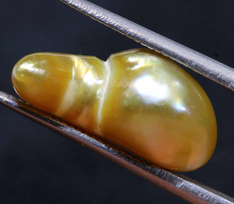 freeform golden pearl gemstone