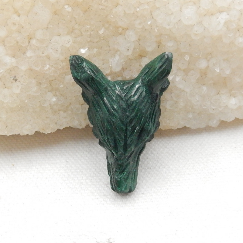 74cts Hand Carved Wolf Pendant ,African Jade Wolf