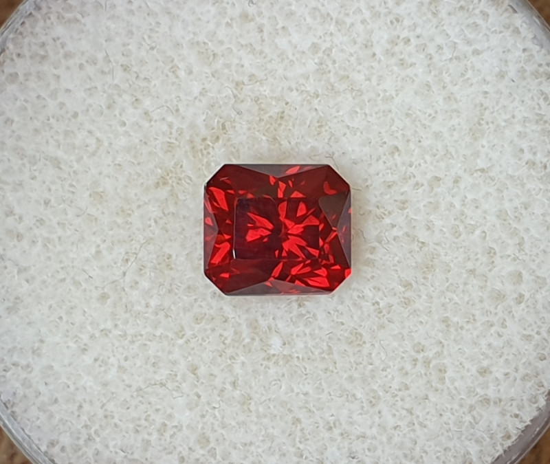 red zincite gemstone faceted master cut