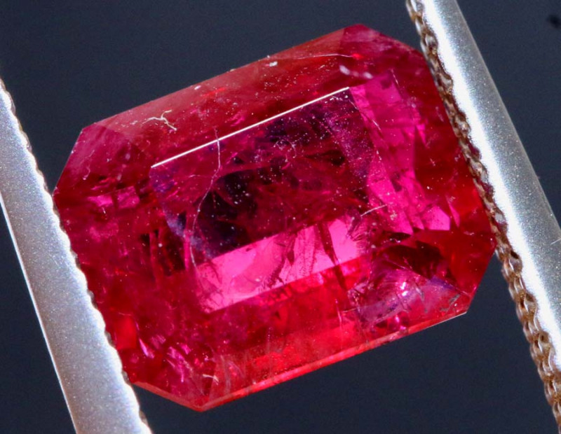 red beryl gemstone faceted