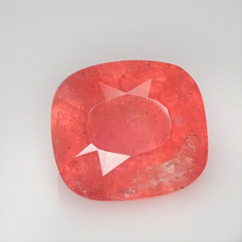 solid-colored rhodochrosite gemstone faceted