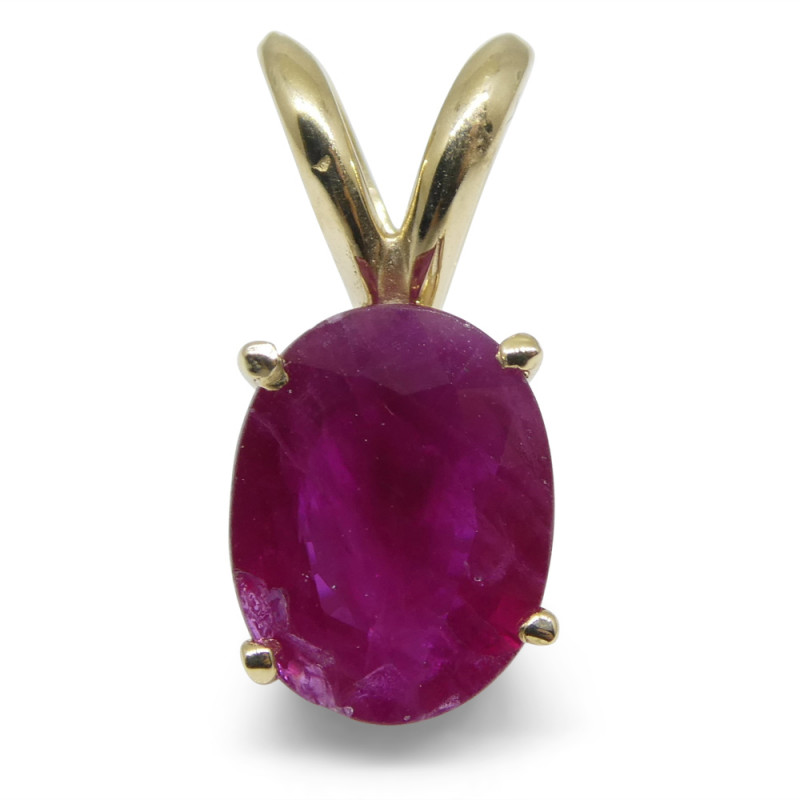 Ruby Pendant set in 14kt Yellow Gold