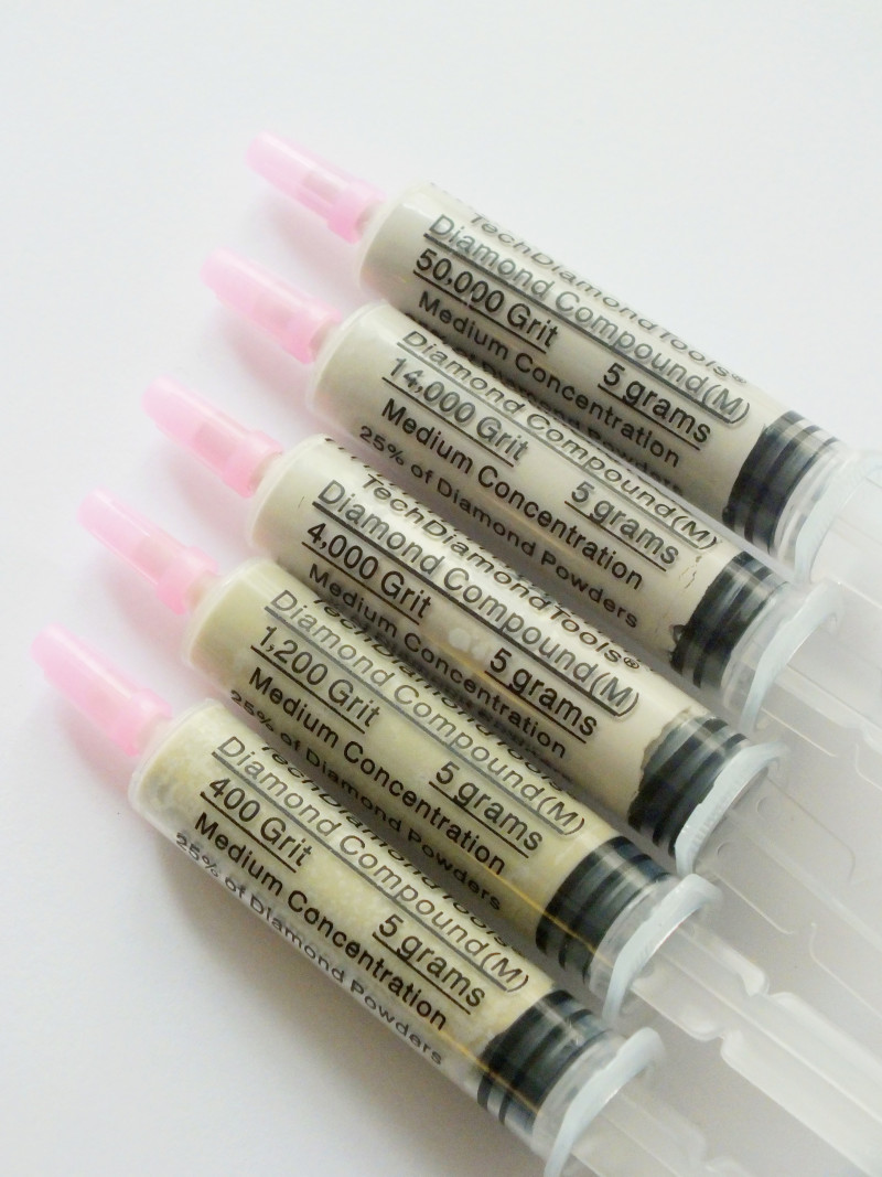 Set of 5 Diamond Polishing Compounds, Mirror Finish,