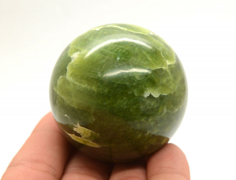 tremolite gemstone sphere carving