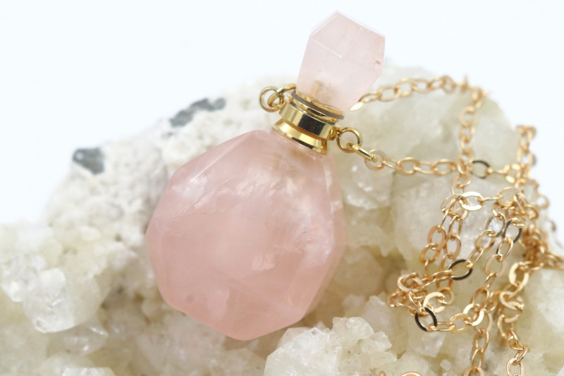 Rose Quartz lovers Gemstone Bottle 