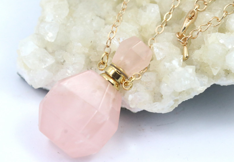 Rose Quartz lovers Gemstone Bottle 