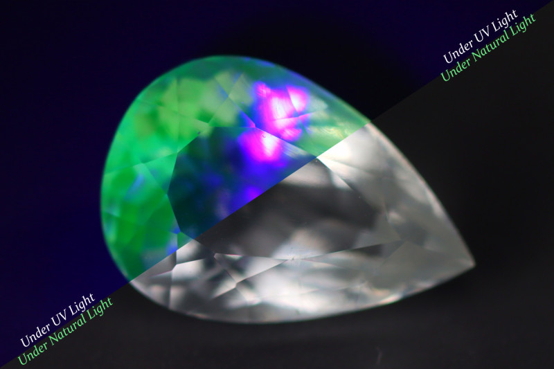 faceted hyalite opal fluorescence