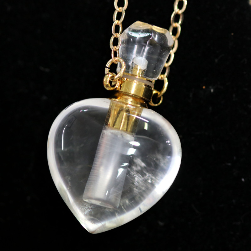 Heart Crystal Quartz Gemstone Perfume 