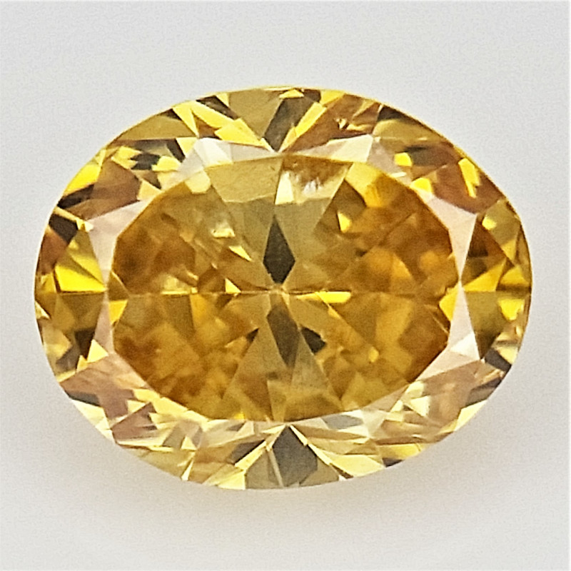 Oval Brilliant Cut Diamond , Fancy Color Diamond Yellow Diamonds 0.32 cts