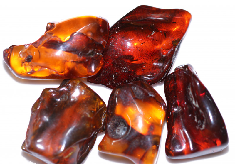 325 Cts 5 pcs Natural Polished Amber from Poland code