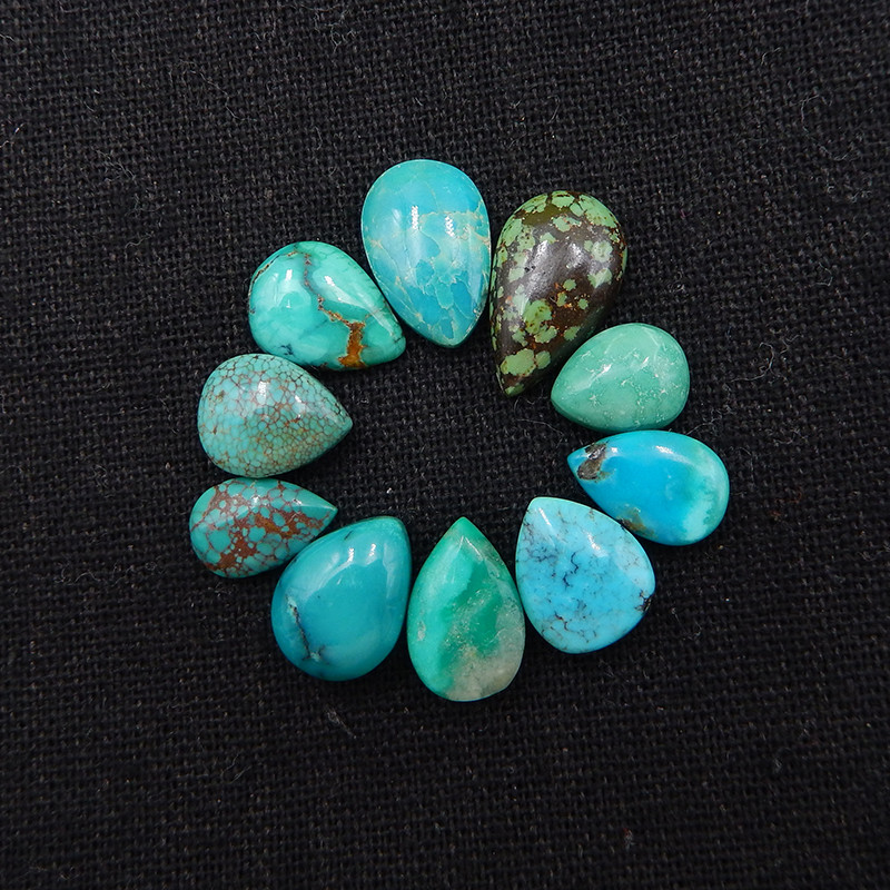 turquoise gemstone cabochons tear drop shape