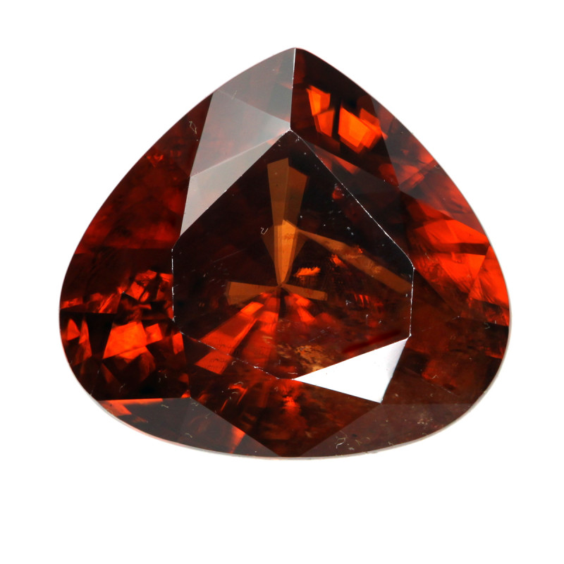 Red gemstone deals with black lines