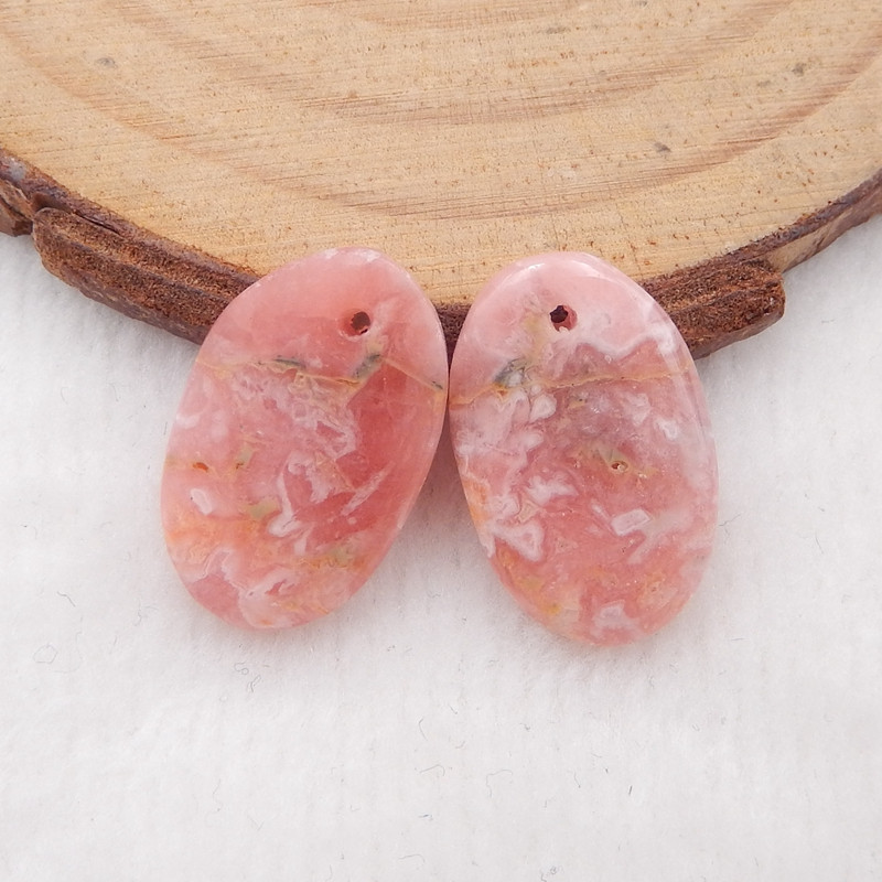 rhodochrosite gemstone pair for earrings