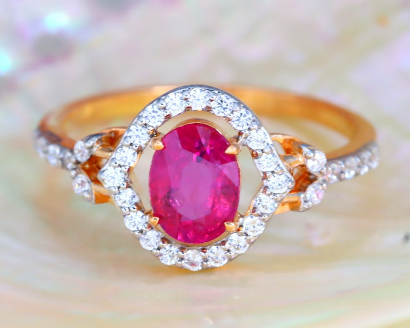 Unheated Ruby ring