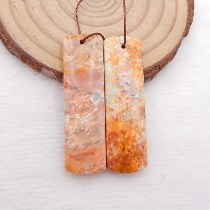 pink jasper orbicular rhyolite jasper pair for earrings