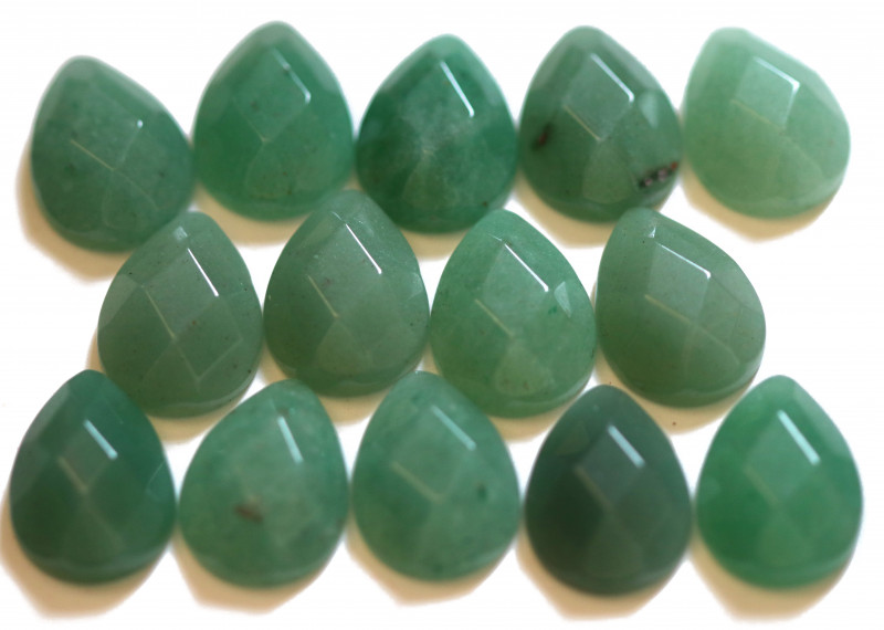 green aventurine faceted gemstone parcel