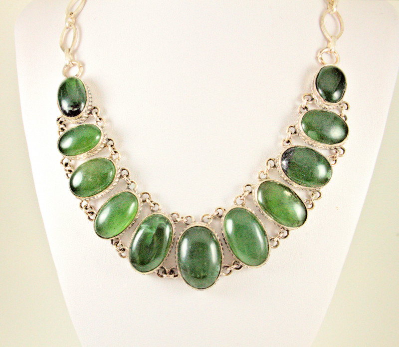 african prehnite gemstone necklace