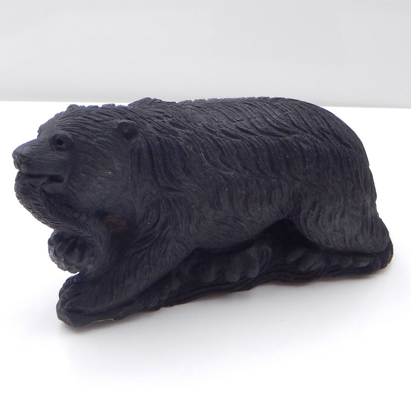 black jet carving of bear