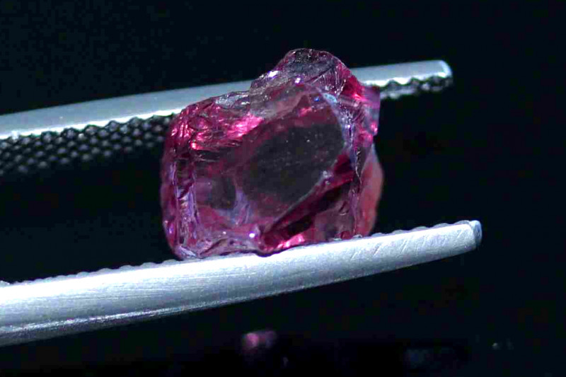 pink pyrope gemstone rough crystal