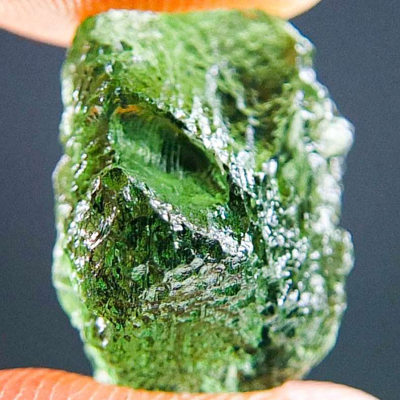 green moldavite gemstone rough