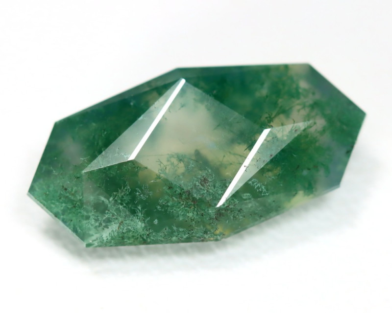 moss agate faceted master cut