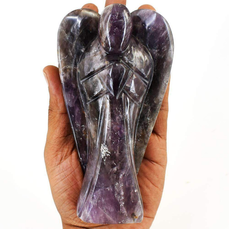 lepidolite gemstone carving of angel