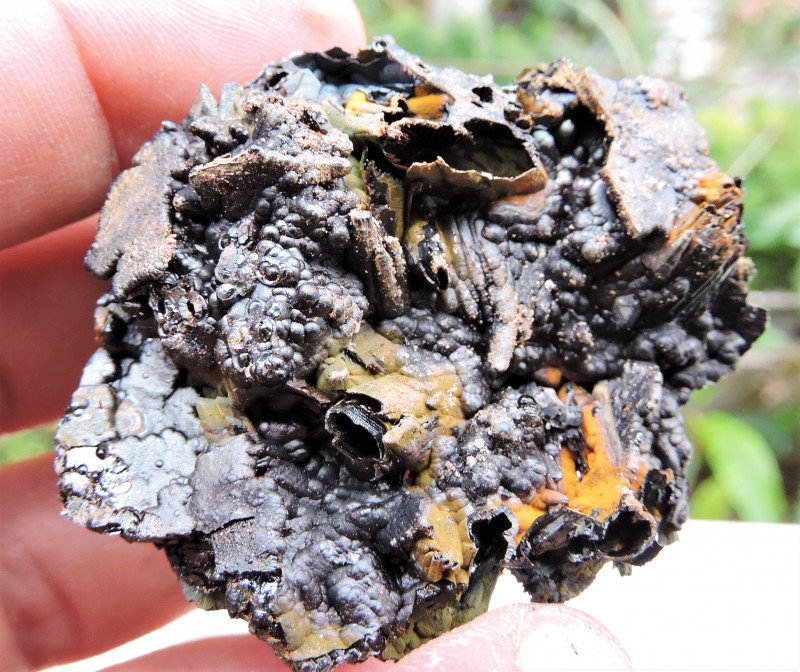 goethite gemstone rough with gypsum